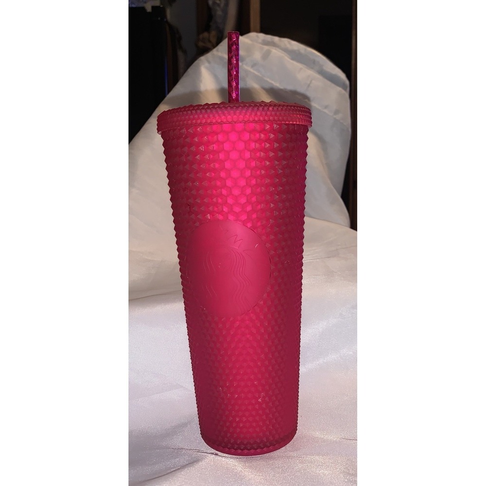 Starbucks Pink Studded Diamond Matted Insolated Water Travel Cup